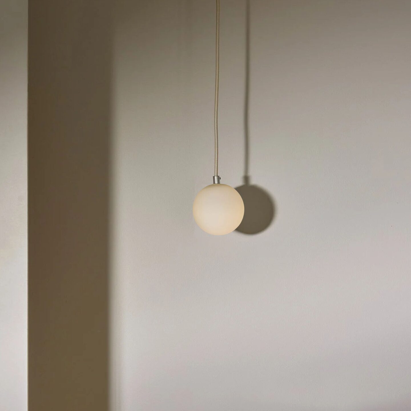 Orb Pendant Small Brushed Nickel & Fabric Flex